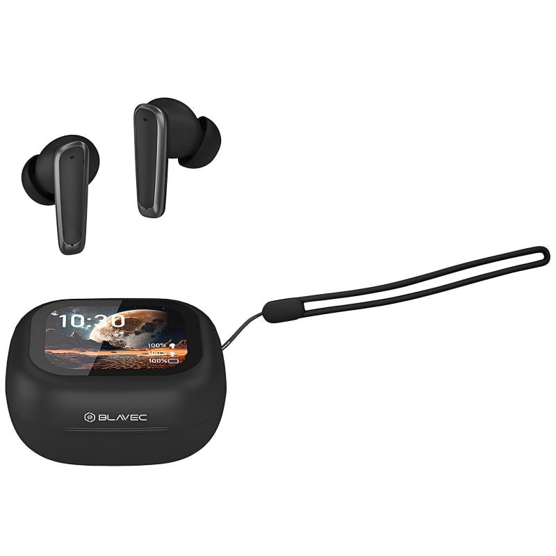 True Wireless Ακουστικά Bluetooth Blavec BW-07 Live ANC με Οθόνη LCD Μαύρο