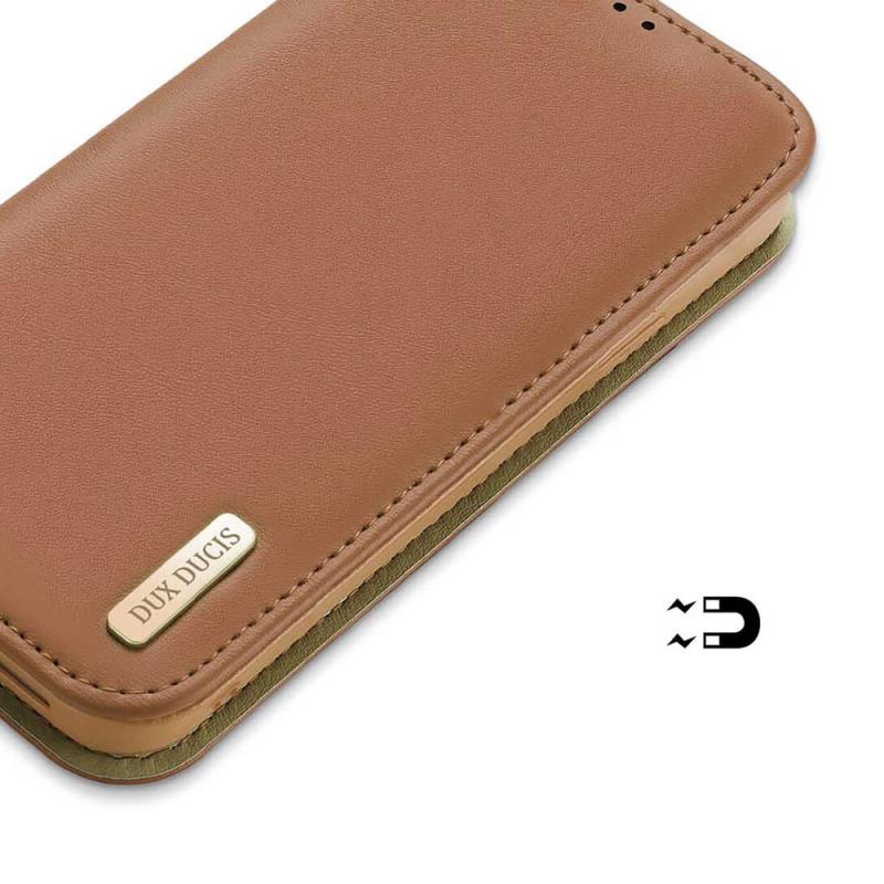 Θήκη Δερμάτινη Dux Ducis Hivo RFID Wallet Apple iPhone 15 Pro Καφέ