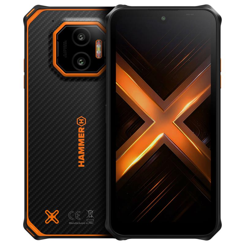 Κινητό Τηλέφωνο Hammer Energy X2 5G (Dual SIM) 256GB 8GB RAM Μαύρο-Πορτοκαλί