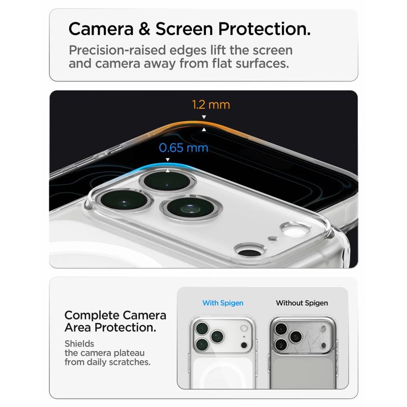 Θήκη TPU & PC Spigen Apple iPhone 18 Pro Max/ 17 Pro Max MagSafe Ultra Hybrid Διάφανο-Λευκό