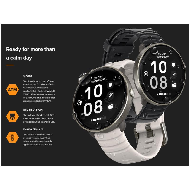 Smartwatch Hammer Watch Ventus 1.32" Σκούρο Γκρι