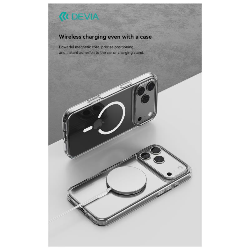 Θήκη TPU & PC Devia Apple iPhone 17 Pro Magnetic Shock Proof Pure Clear Διάφανο