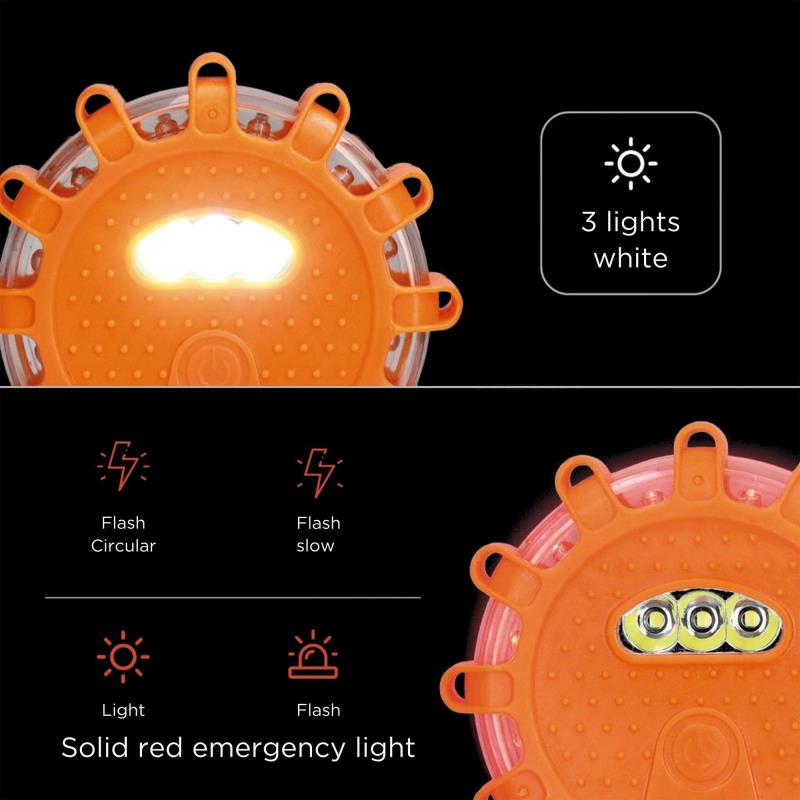 Φακός Έκτακτης Ανάγκης Μαγνητικός 15 LEDs GSC 3W 3xAAA 150lm με Γάντζο Πορτοκαλί