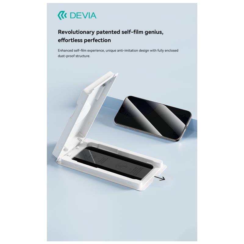 Tempered Glass Full Face Privacy Devia Apple iPhone 17 Pro Max με Βοηθητικό Εργαλείο Van Μαύρο (1 τεμ.)