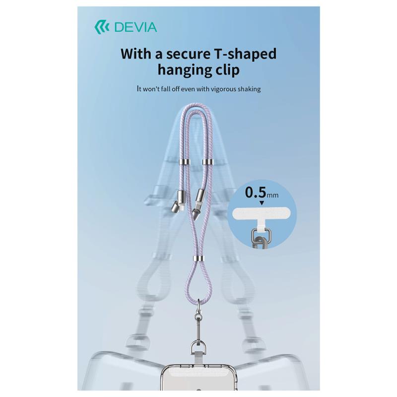 Καλώδιο Σύνδεσης USB 2.0 Woven Adjustable Lanyard Devia EC657 USB C σε USB C PD 60W 1.6m Extreme Μαύρο