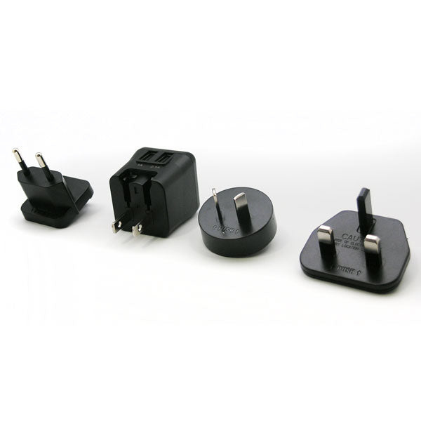 Φορτιστής Ταξιδίου Melkco Worldwide EU/UK/US/AU με Διπλή Έξοδο 2xUSB A 1.0A 2.0A