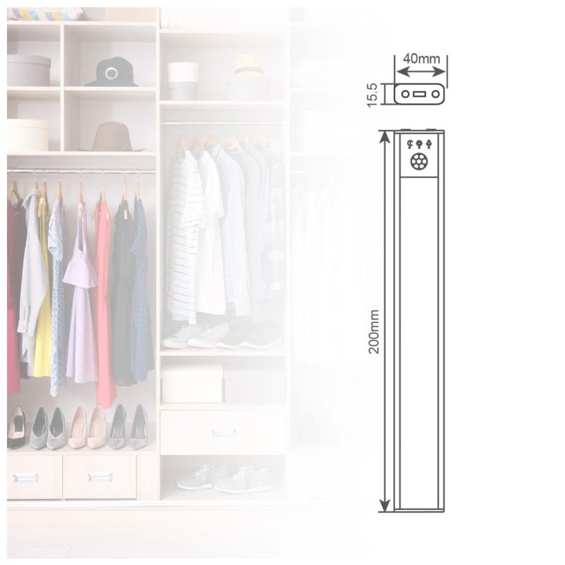 Φωτιστικό LED GSC Tibuka 20cm με Αισθητήρα Κίνησης 75lm 3000K έως 6500K Ασημί