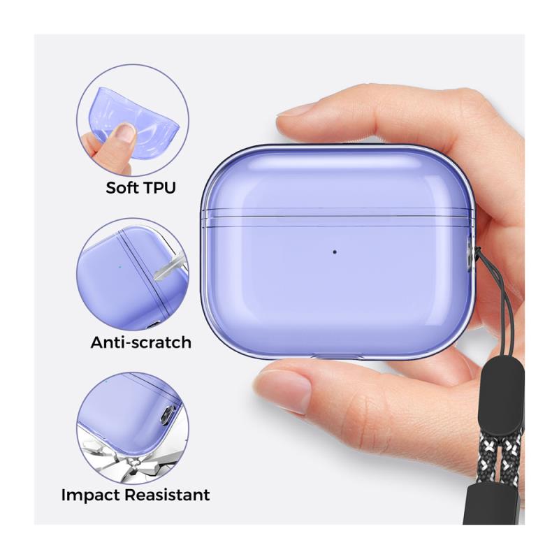 Θήκη Soft TPU AhaStyle WG94 Apple AirPods Pro 2 (2022) Διάφανο-Μωβ