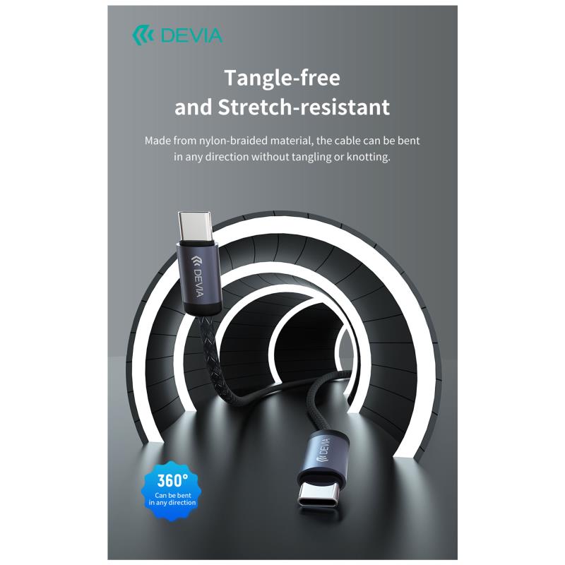 Καλώδιο Σύνδεσης USB 2.0 Devia EC646 USB C σε USB C PD 60W 3m Gracious Μαύρο