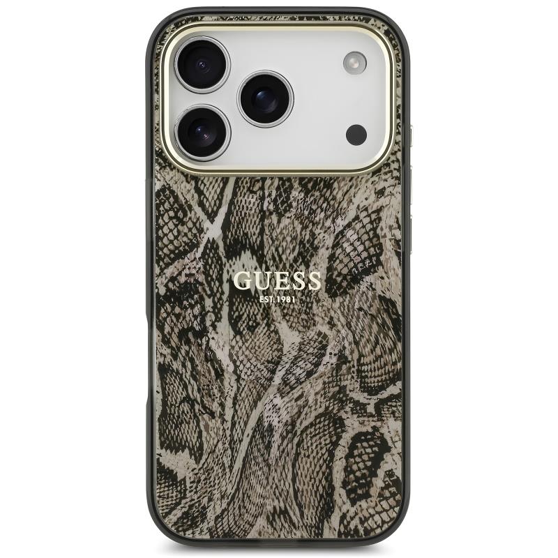 Θήκη TPU & PC Guess Apple iPhone 18 Pro Max/ 17 Pro Max MagSafe Python Pattern Καφέ