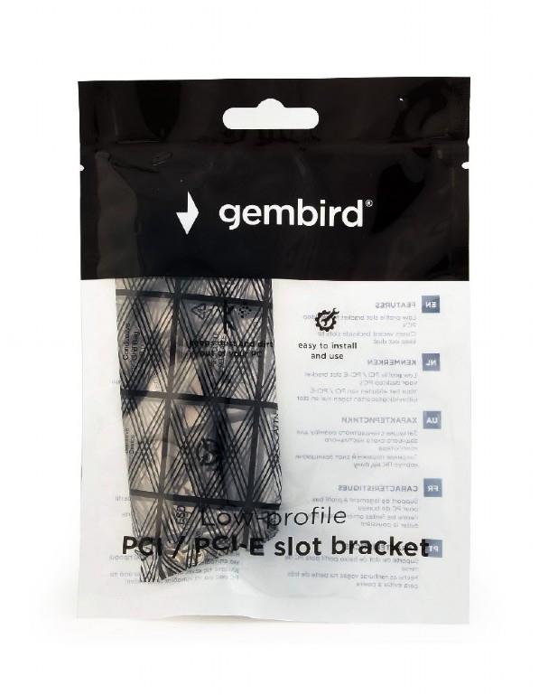 GEMBIRD PCI/PCI-E LOW PROFILE SLOT BRACKET, VENTILATED (3 TEMΑΧΙΑ), ΜΑΥΡΟ