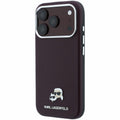 Θήκη PU Karl Lagerfeld Magsafe Apple iPhone 18 Pro Max/ 17 Pro Max Grained Leather Karl & Choupette Heads Μπορντώ