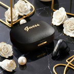True Wireless Ακουστικά Bluetooth Guess Script Metal Logo 4G Μαύρο