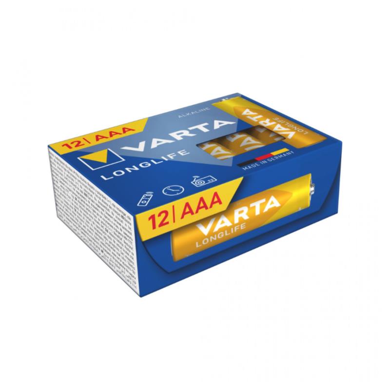Μπαταρία Alkaline Varta Longlife AAA LR03 Plastic Free (12 τεμ.)