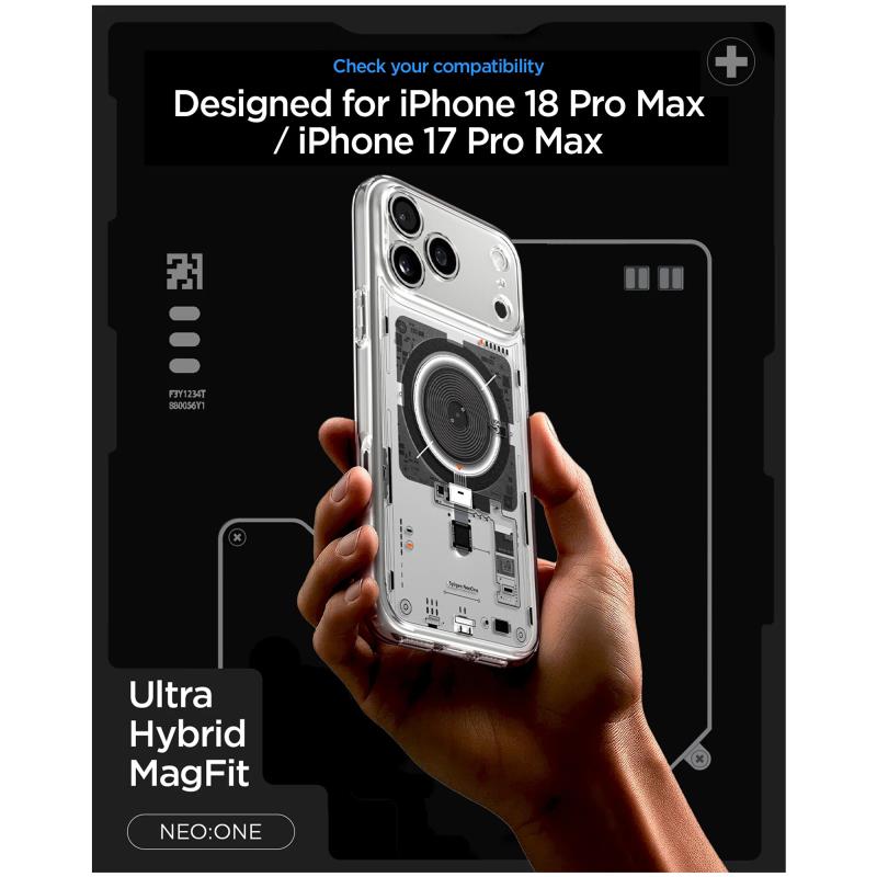 Θήκη TPU & PC Spigen Apple iPhone 18 Pro/ 17 Pro MagSafe Ultra Hybrid Neo One Διάφανο
