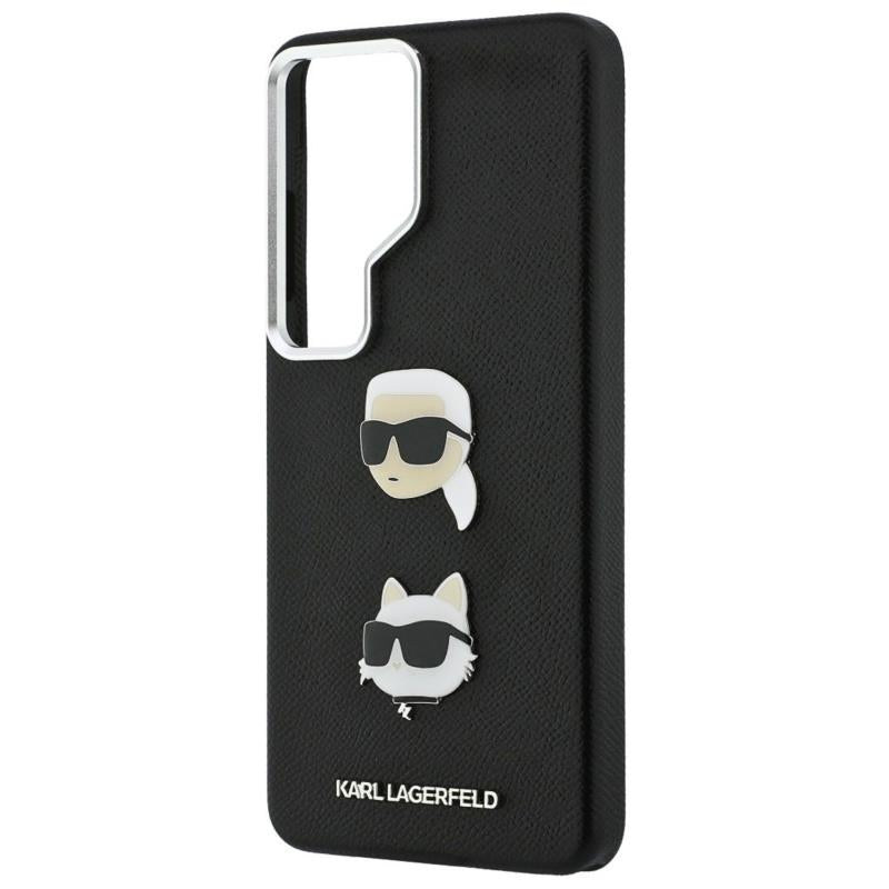 Θήκη TPU Karl Lagerfeld Samsung Galaxy S26 Ultra Wrapped Leather Saffiano with K&C Head Pin Μαύρο