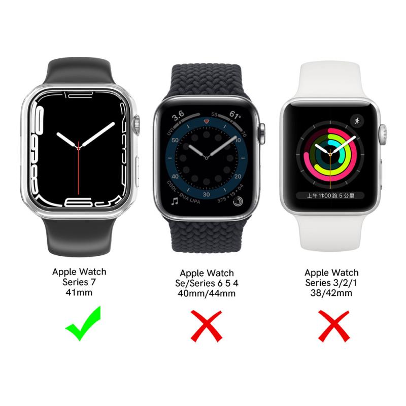 Θήκη PC Ahastyle WG59 Apple Watch 7/ 8/ 9 41mm Ματ Διάφανο & Μαύρο (2 τεμ.)