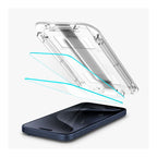 Tempered Glass Full Face Spigen Glas.tR EZ-FIT Apple iPhone 15 Pro Max (2 τεμ.)