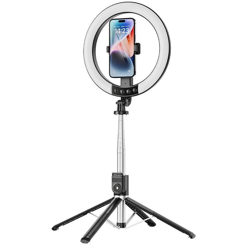 Φωτιστικό Selfie LED Ring Lamp Blavec Aura P-55 με Τρίποδο & Τηλεχειριστήριο για Κινητά Μαύρο