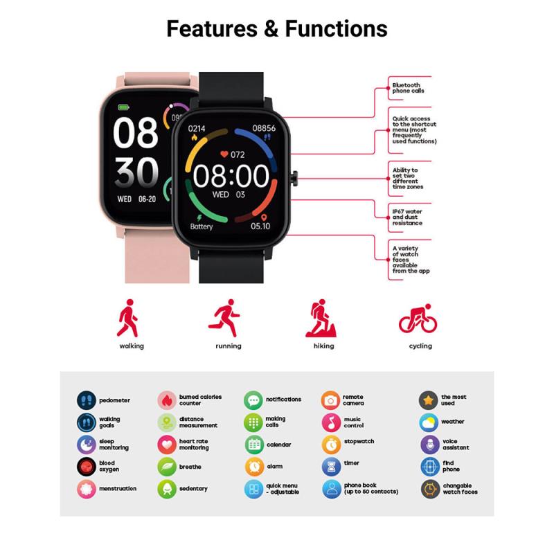 Smartwatch Maxlife MXSW-110 Μαύρο