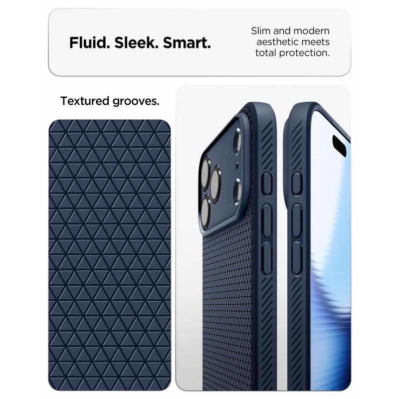 Θήκη Soft TPU Spigen Apple iPhone 18 Pro/ 17 Pro Liquid Air Σκούρο Μπλε