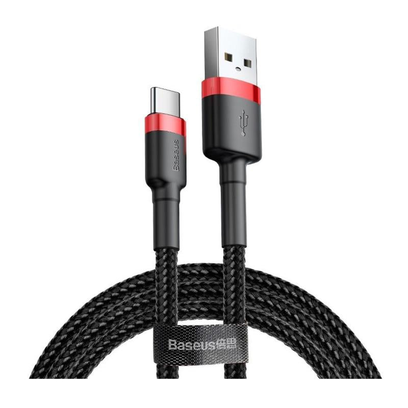 Καλώδιο Σύνδεσης USB 2.0 Baseus Cafule USB A σε USB C 10W 2A 2m Μαύρο-Κόκκινο