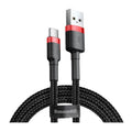 Καλώδιο Σύνδεσης USB 2.0 Baseus Cafule USB A σε USB C 10W 2A 2m Μαύρο-Κόκκινο