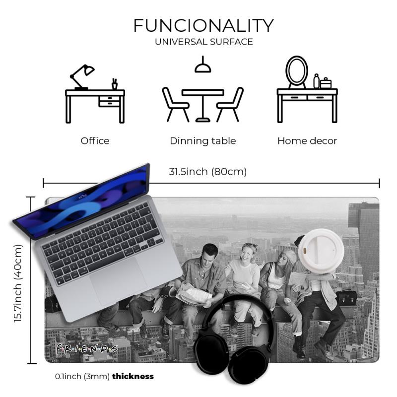Mousepad Warner Bros Friends 016 80x40cm Γκρι (1 τεμ)