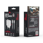 Φορτιστής Ταξιδίου Ταχείας Φόρτισης Maxlife MXTC-06-20AC με Διπλή Έξοδο USB A & USB C 20W & Καλώδιο USB C σε Lightning 1m Λευκό