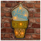 Μεταλλική Πινακίδα LED Forever Light RETRO Ice Cream Πολύχρωμο