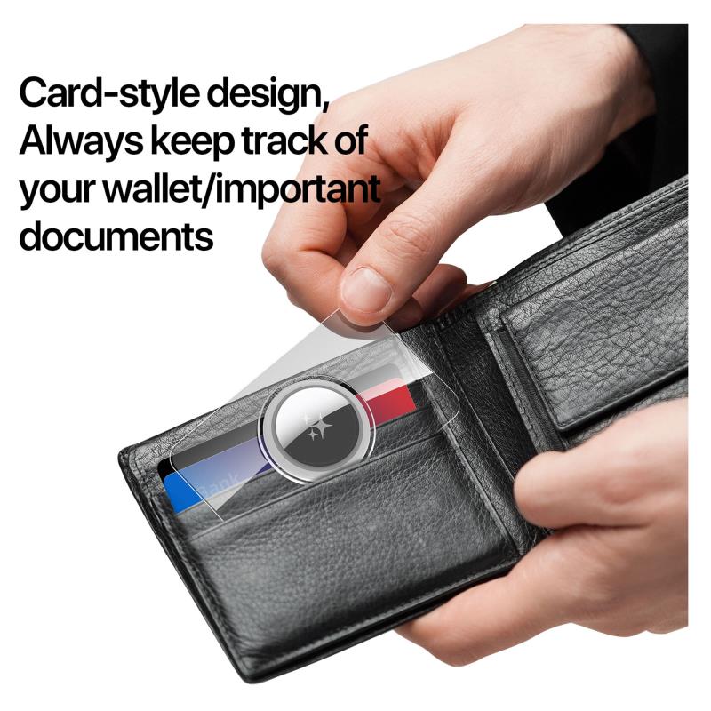 Θήκη PC Dux Ducis για Apple AirTag Card-Shaped Διάφανο-Μαύρο (2 τεμ.)