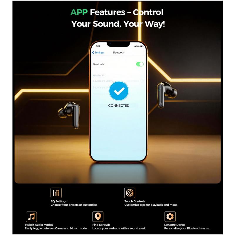 True Wireless Ακουστικά Bluetooth Choetech BH-T86 Μαύρο