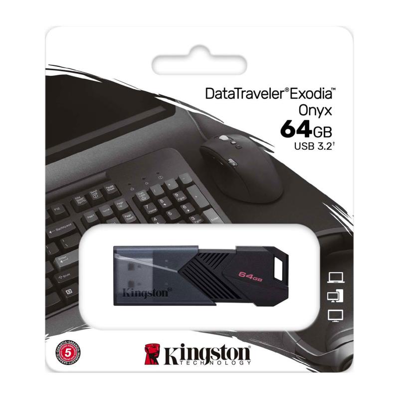 USB 3.2 Flash Disk Kingston Exodia Onyx DTXON USB A 64GB Μαύρο