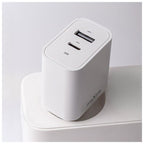 Φορτιστής Ταξιδίου Ταχείας Φόρτισης Maxlife MXTC-06-20AC με Διπλή Έξοδο USB A & USB C 20W & Καλώδιο USB C σε Lightning 1m Λευκό