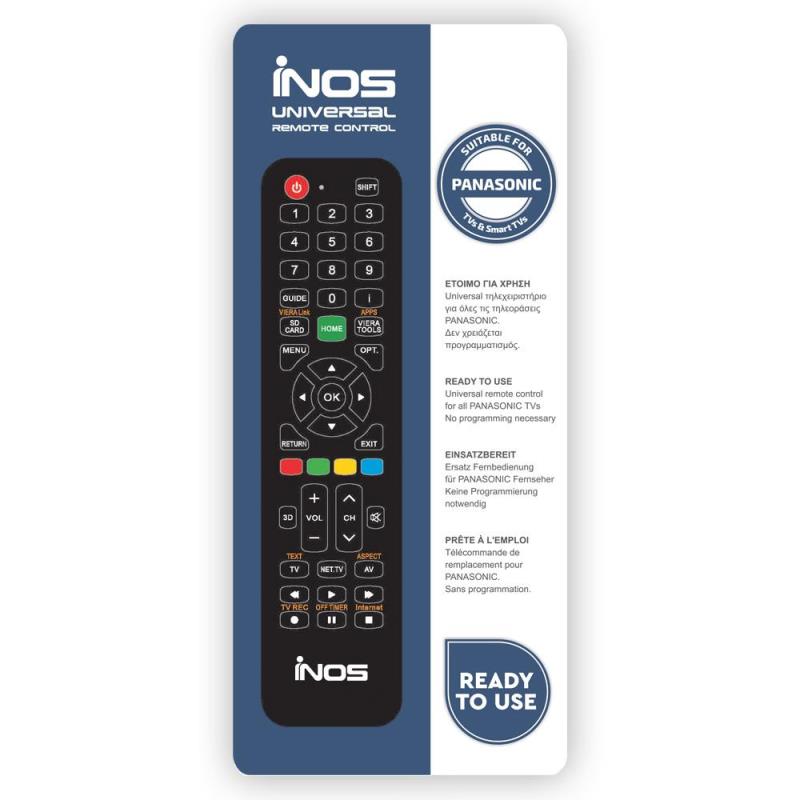 Τηλεχειριστήριο inos για Panasonic TVs & Smart TVs (Ready To Use)
