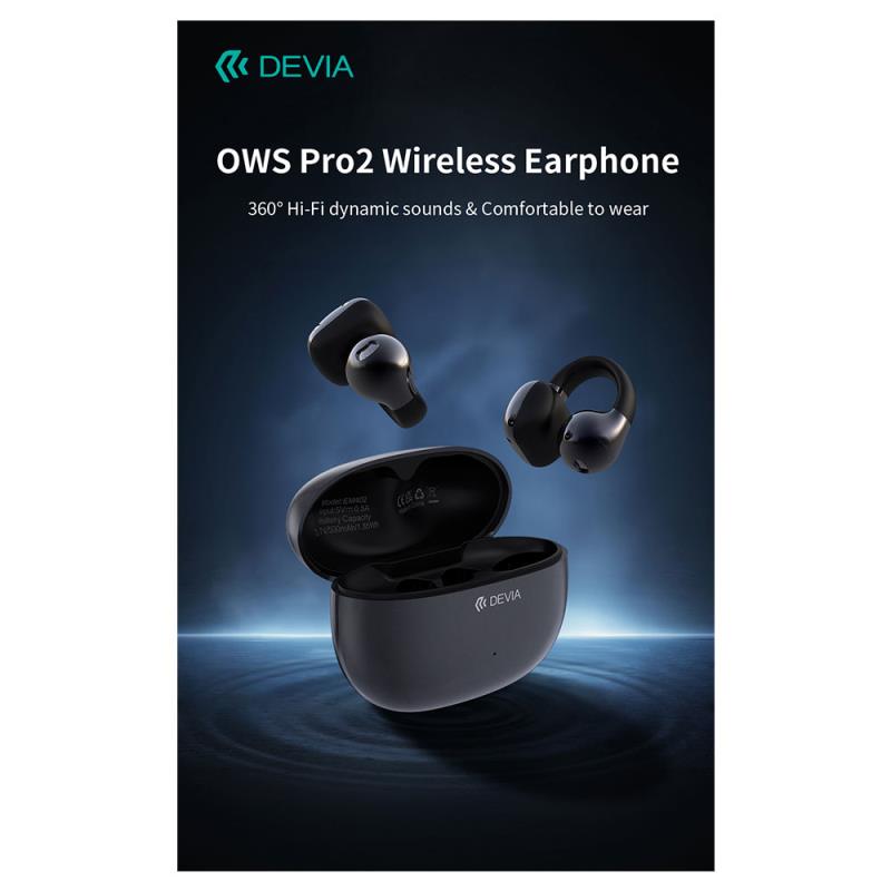 True Wireless Ακουστικά Bluetooth Devia EM402 OWS Pro2 Clip-On Μωβ