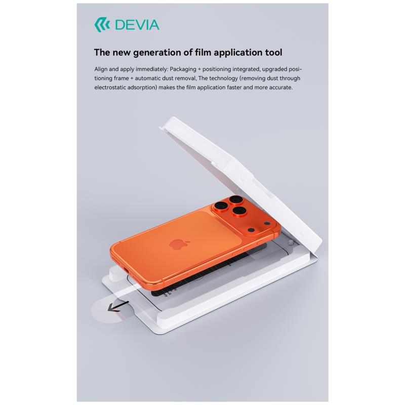 Tempered Glass Full Face Flex Devia Apple iPhone 17 Pro Max με Βοηθητικό Εργαλείο GRS Μαύρο (1 τεμ.)