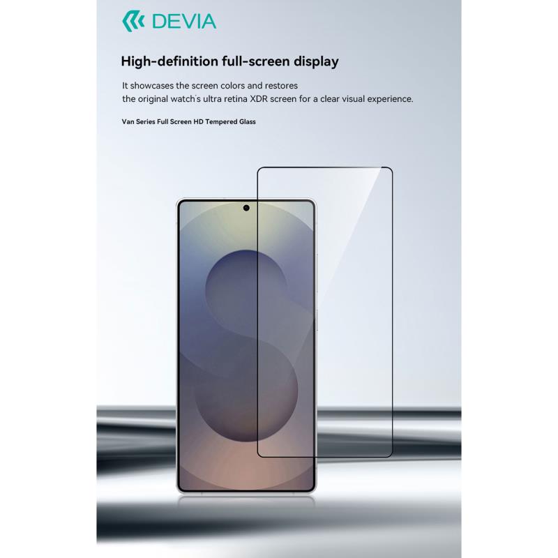 Tempered Glass Full Face HD Devia Samsung Galaxy S26 5G με Βοηθητικό Εργαλείο Van Μαύρο (1 τεμ.)