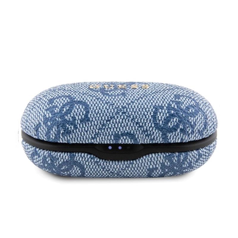 True Wireless Ακουστικά Bluetooth Guess Docking Station Metal 4G Μπλε