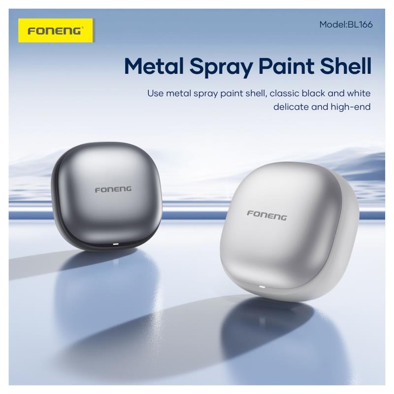 True Wireless Ακουστικά Bluetooth Foneng BL166 Sliding-Lid ANC+ENC Ασημί