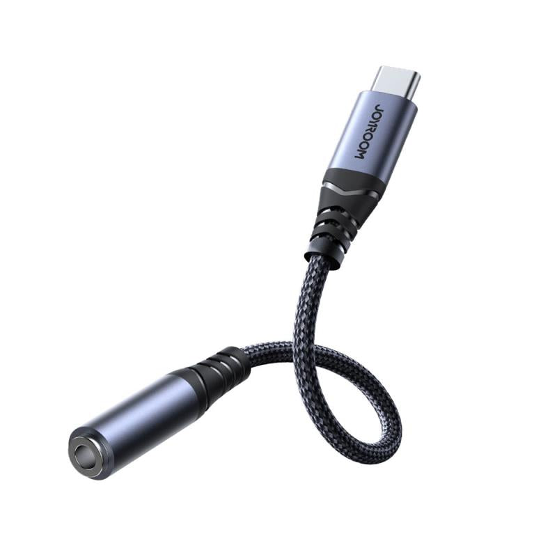 Αντάπτορας Joyroom Braided DAC SY-01 USB C Αρσενικό σε 3.5mm Θηλυκό Μαύρο