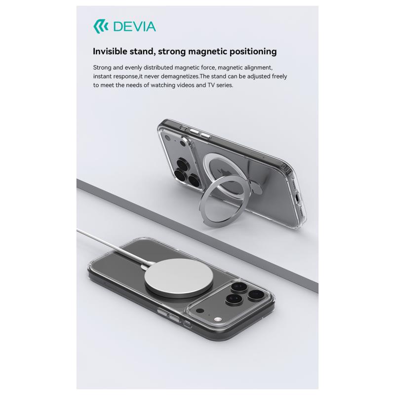 Θήκη TPU & PC Devia Apple iPhone Air Magnetic Shock Proof Clean με Stand Διάφανο