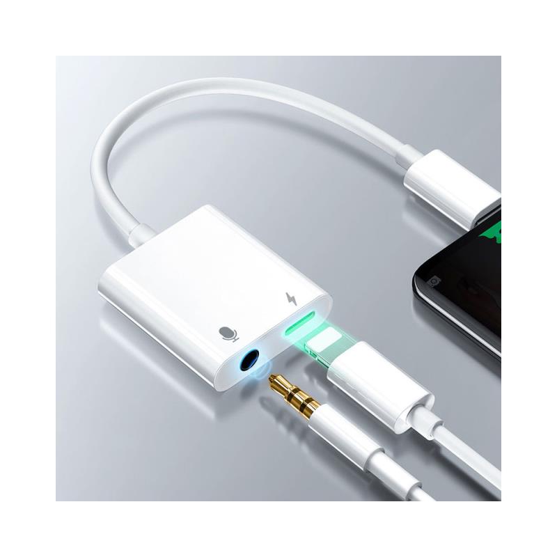 Αντάπτορας Joyroom S-Y105 Lightning Αρσενικό σε 3.5mm Θηλυκό & Lightning Θηλυκό Λευκό