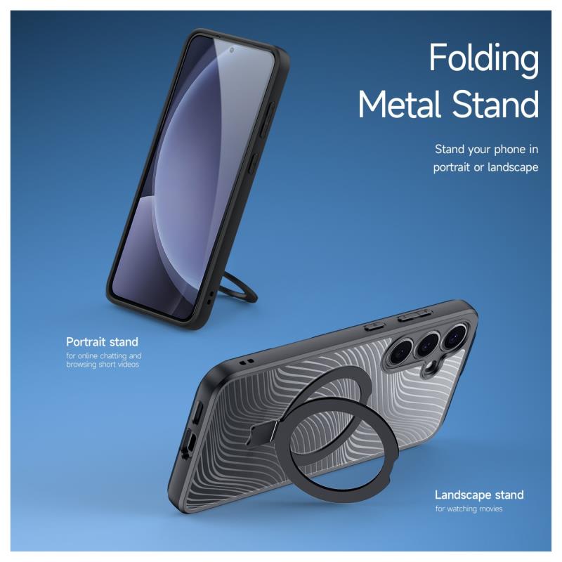 Θήκη TPU & PC Dux Ducis Samsung Galaxy S25 5G Magnetic με Stand Aimo Μαύρο
