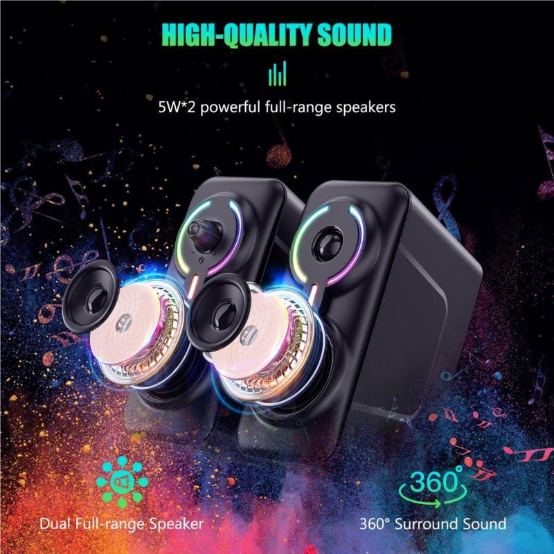Ενσύρματα Ηχεία Onikuma L6 με Bluetooth 5.0 AUX 3.5 USB Sound Card 2x5W Μαύρο