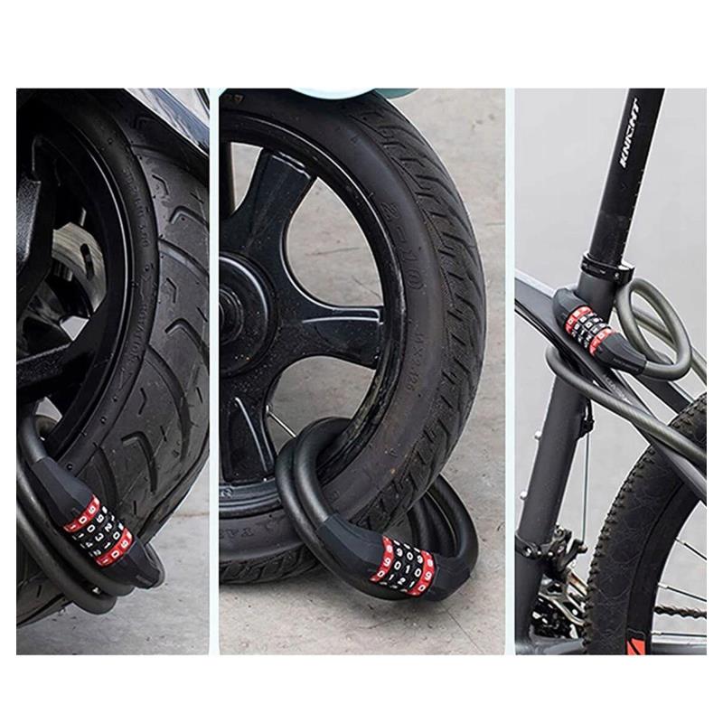 Λουκέτο Rockbros RKS507-1BK με Συνδυασμό 1.8m Μαύρο
