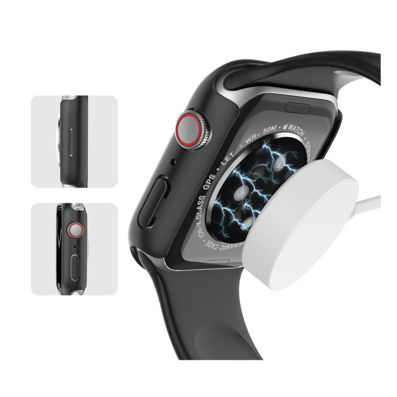 Θήκη PC Ahastyle WG59 Apple Watch 7/ 8/ 9 41mm Ματ Διάφανο & Μαύρο (2 τεμ.)