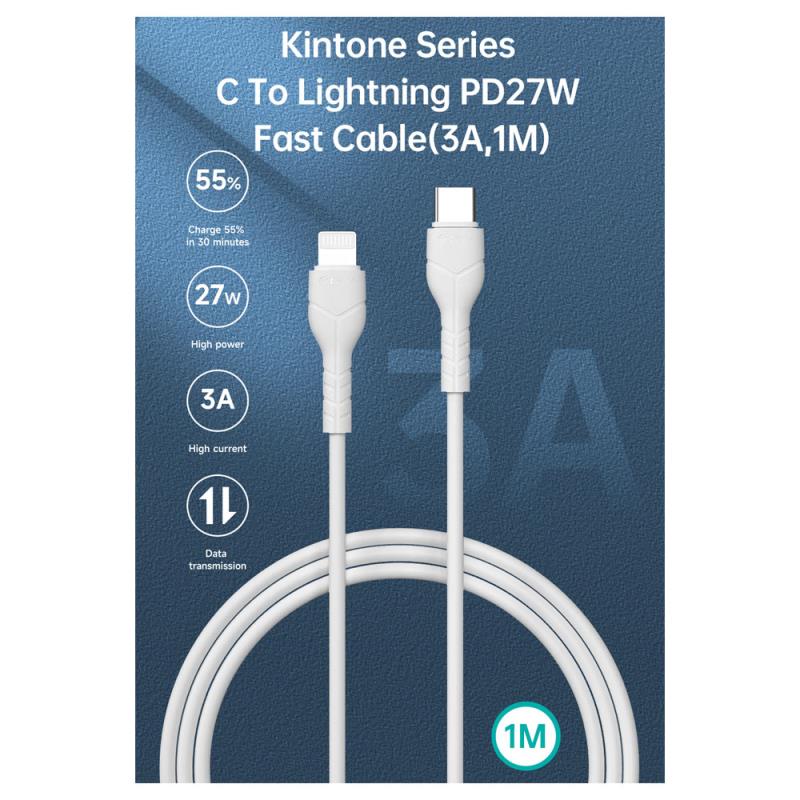 Καλώδιο Σύνδεσης USB 2.0 Devia EC150 USB C σε Lightning PD 27W 1m Kintone Λευκό