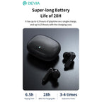 True Wireless Ακουστικά Bluetooth Devia EM408 ANC Pro1 Μαύρο