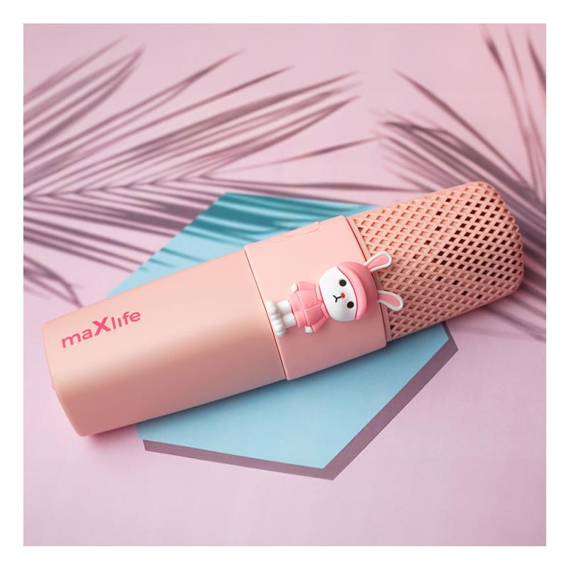 Ασύρματο Μικρόφωνο Bluetooth Maxlife MXBM-500 Animal με Ηχείο (Karaoke) Ροζ